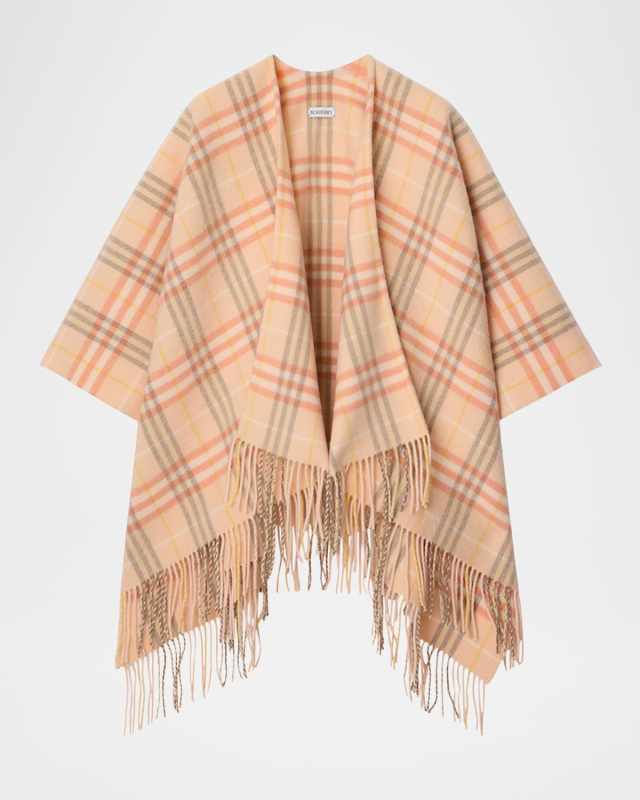 Charlotte Check-Print Wool-Blend Cape